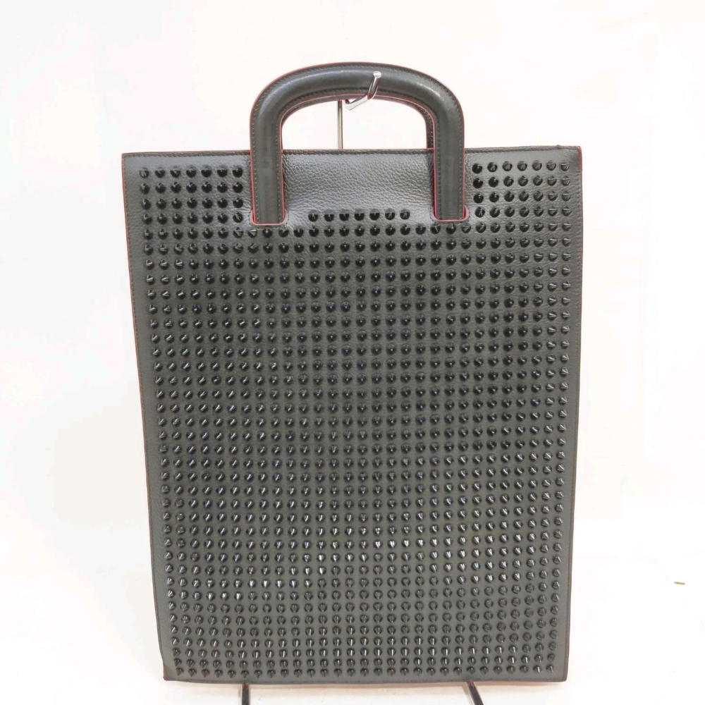 Christian Louboutin Black Studded Handbag/Clutch (Rettactable Hadles) Authentic